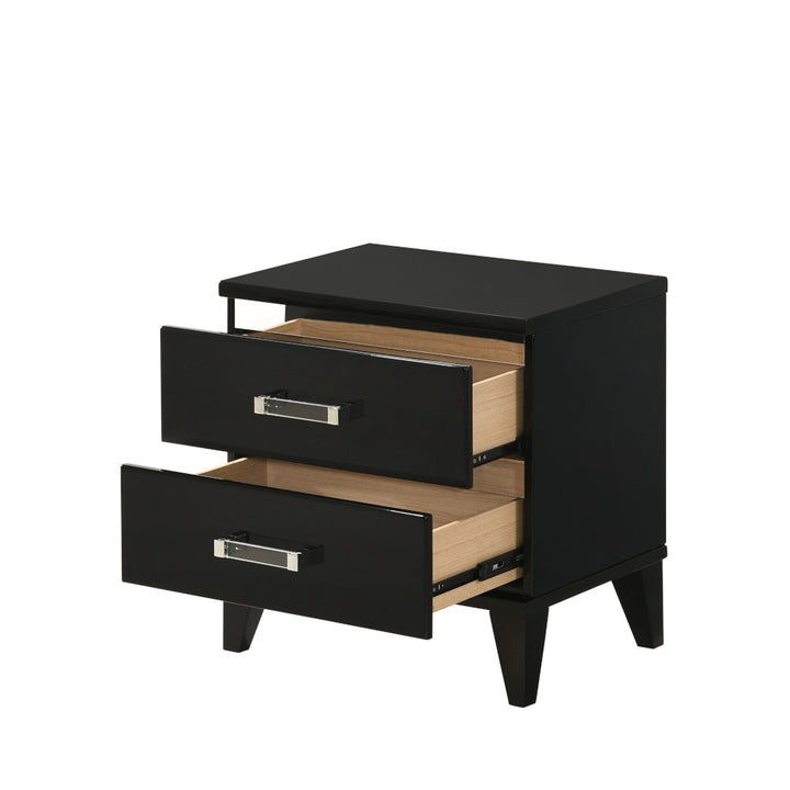 Chelsie Nightstand in Black Finish