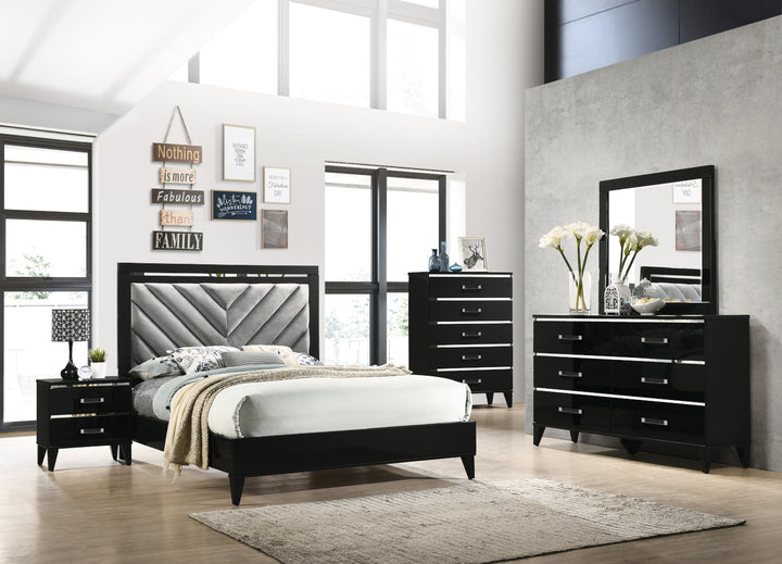 Chelsie Nightstand in Black Finish - lifestyle