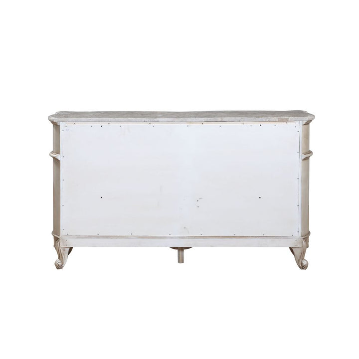 Gorsedd Dresser with Marble Top in Natural Marble Top &amp; Golden Ivory