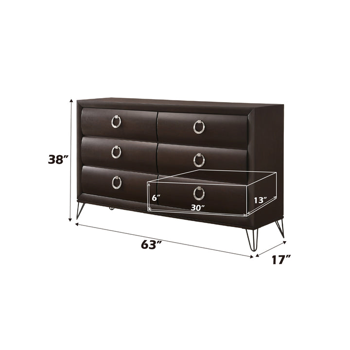 Tablita Dresser in Dark Merlot - dimensions