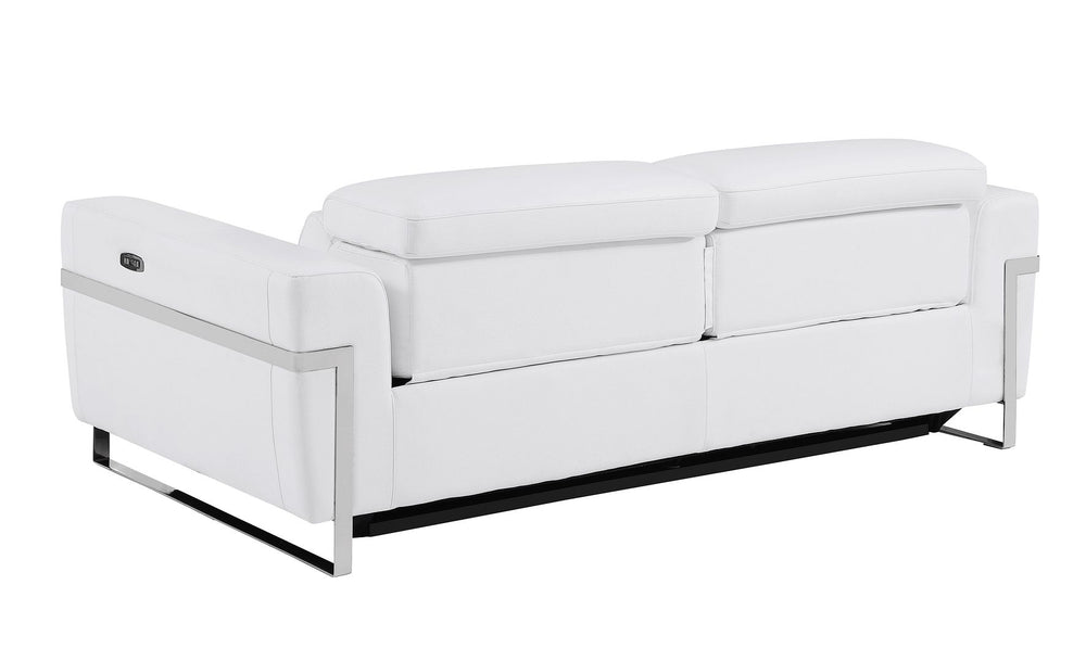 DivanItalia 990 Power Reclining Sofa with Power Headrest in Top-Grain Italian Leather - White