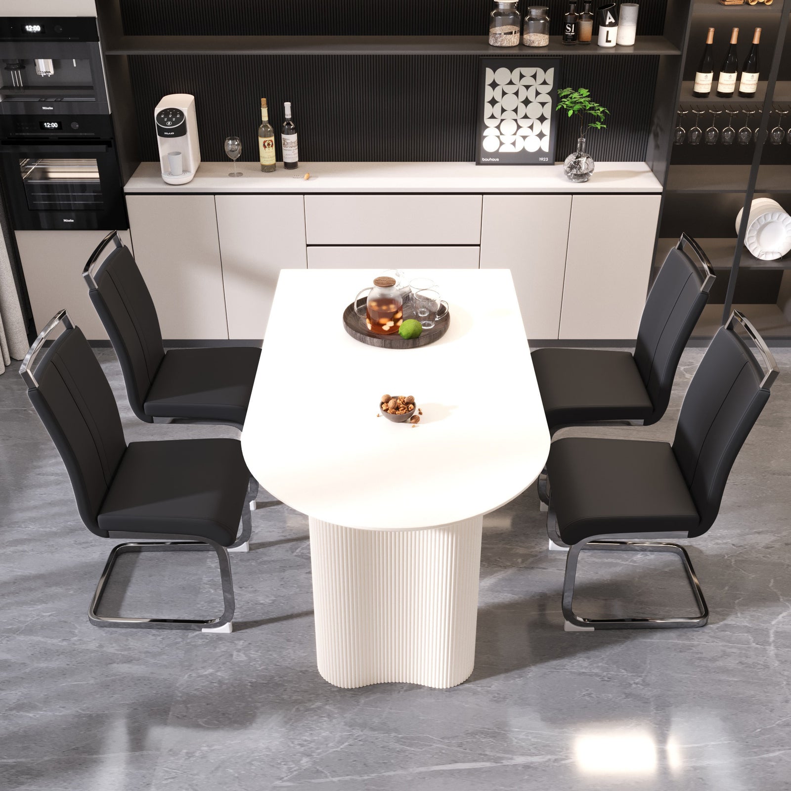medieval-modern-black-dining-table-set-5-piece