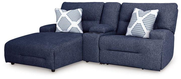 Acklen Place - 3-Piece Power Reclining Sectional Sofa With Laf Chaise - Navy by Ashley Furniture product image