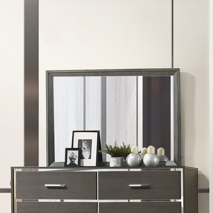 Escher Mirror in Gray Oak Finish