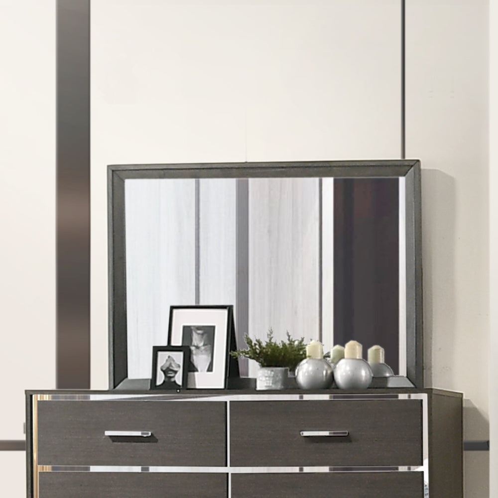 Escher Mirror in Gray Oak Finish