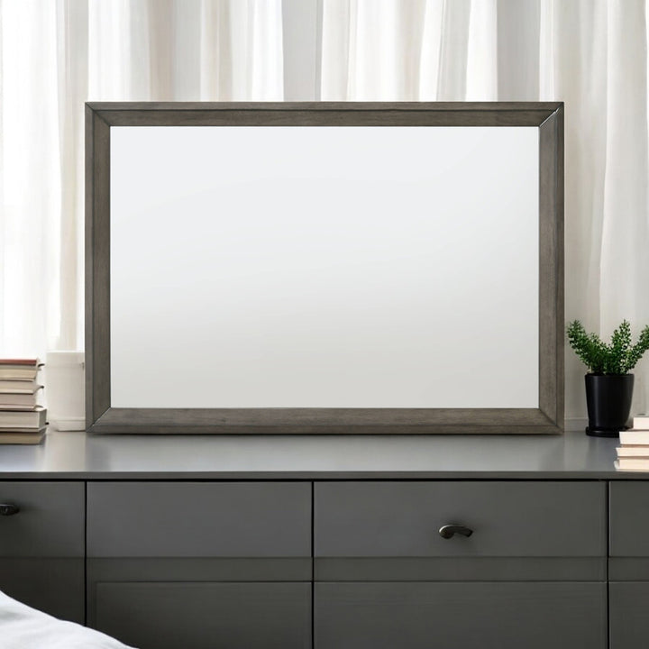 Escher Mirror in Gray Oak Finish