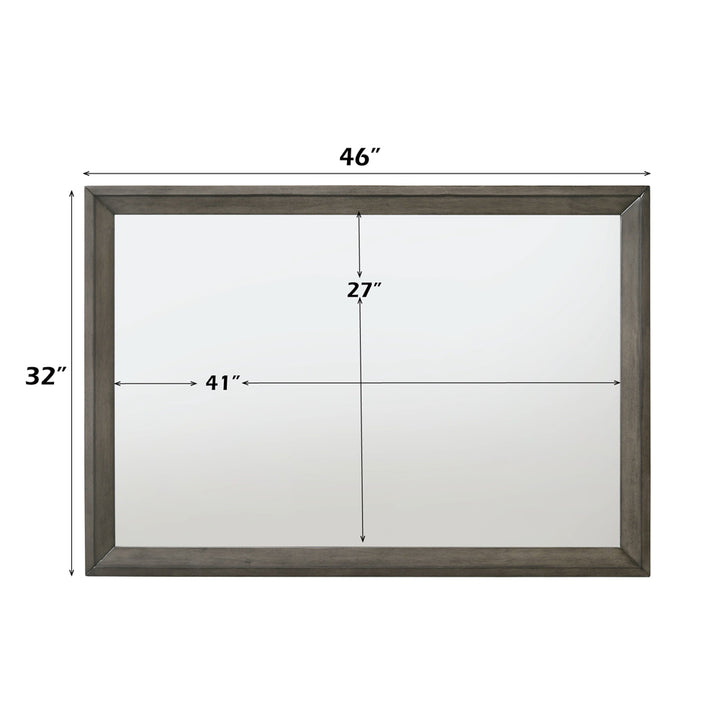 Escher Mirror in Gray Oak Finish - dimensions