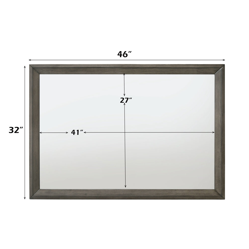 Escher Mirror in Gray Oak Finish - dimensions