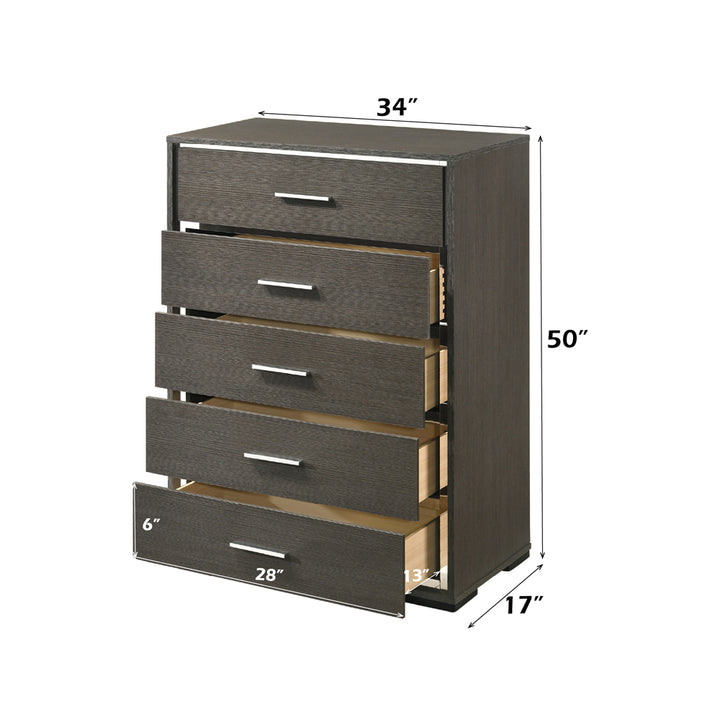 Escher Chest in Gray Oak - dimensions