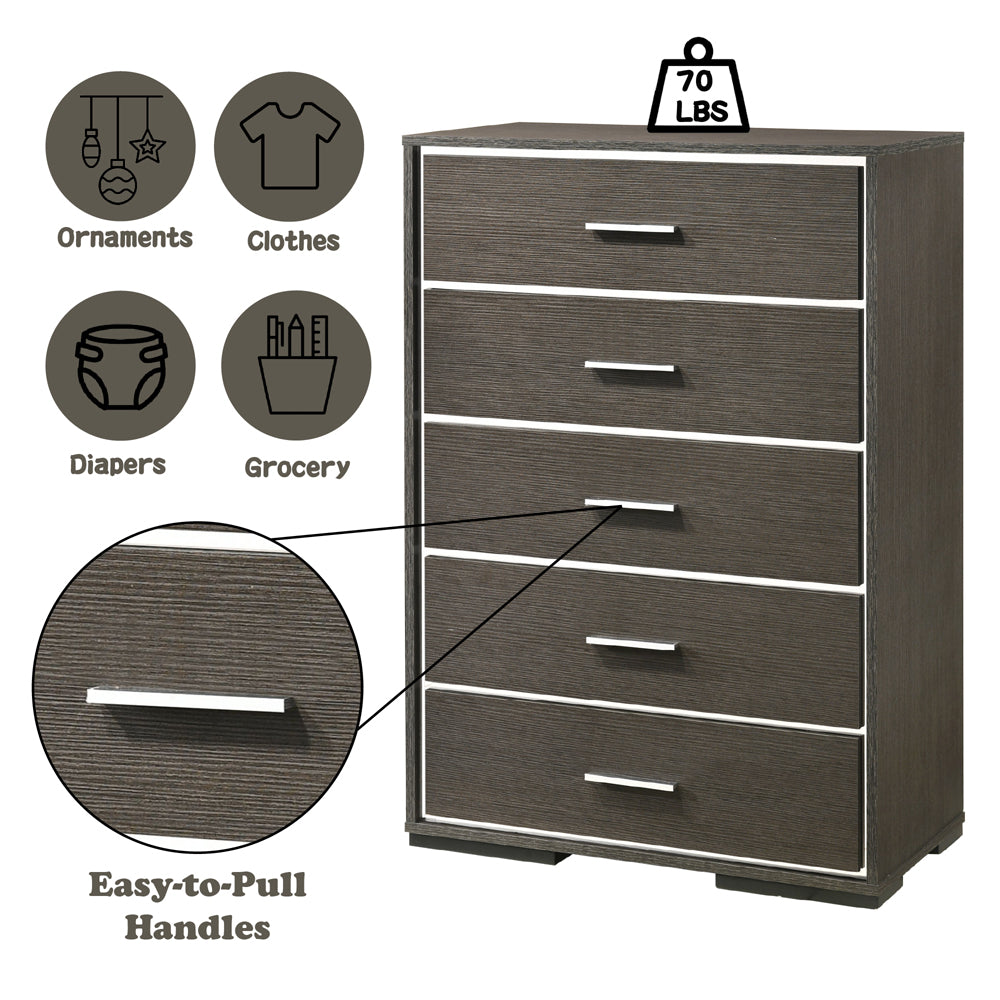 Escher Chest in Gray Oak - features