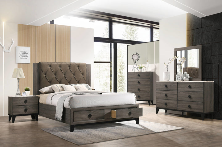 Avantika Dresser - Engineered Stone &amp; Rustic Gray Oak