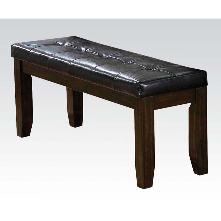 ACME Furniture Urbana Bench Black Synthetic Leather & Espresso