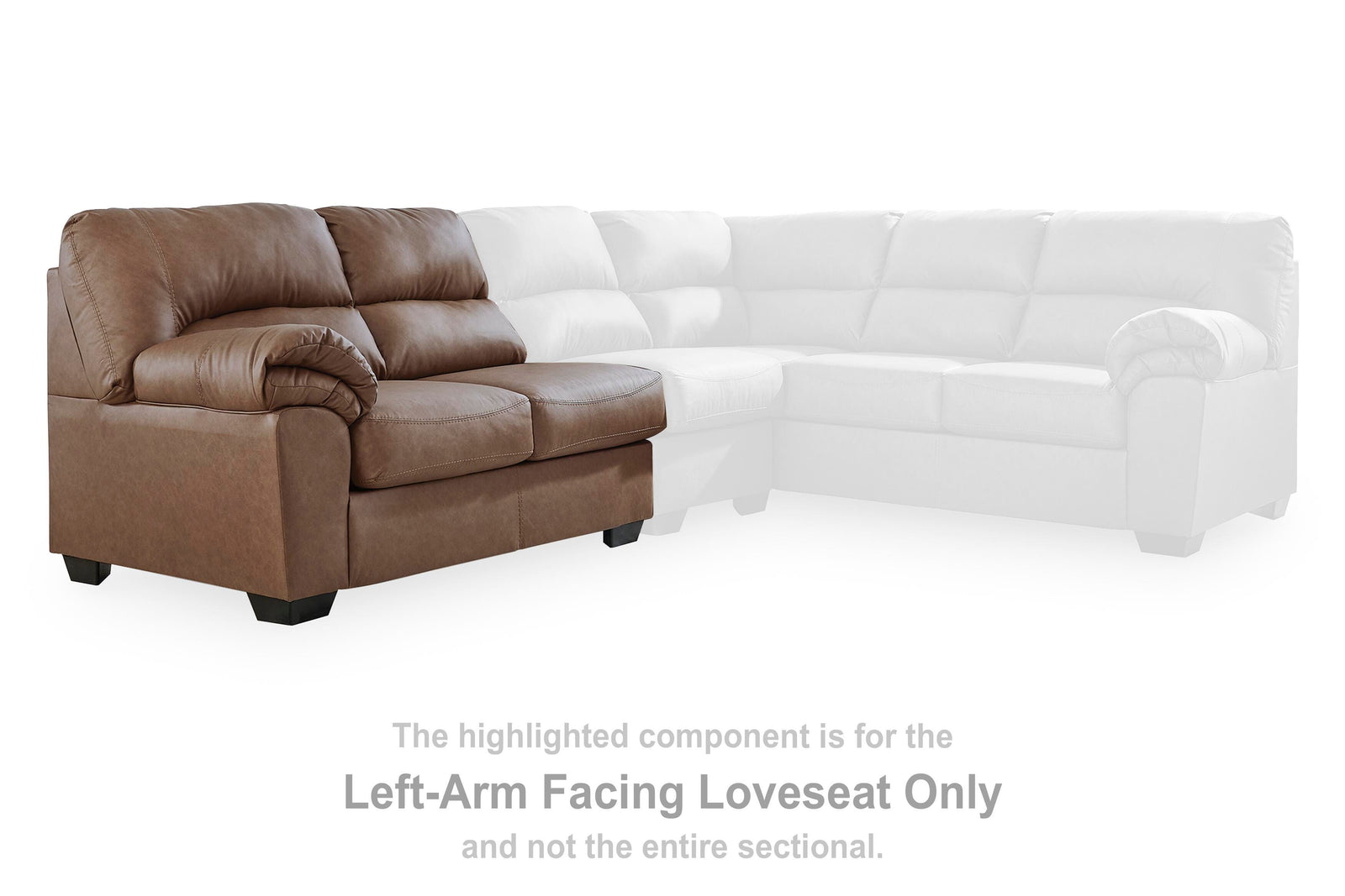 WillowBend Left-Arm Facing Loveseat - Light Brown (2)