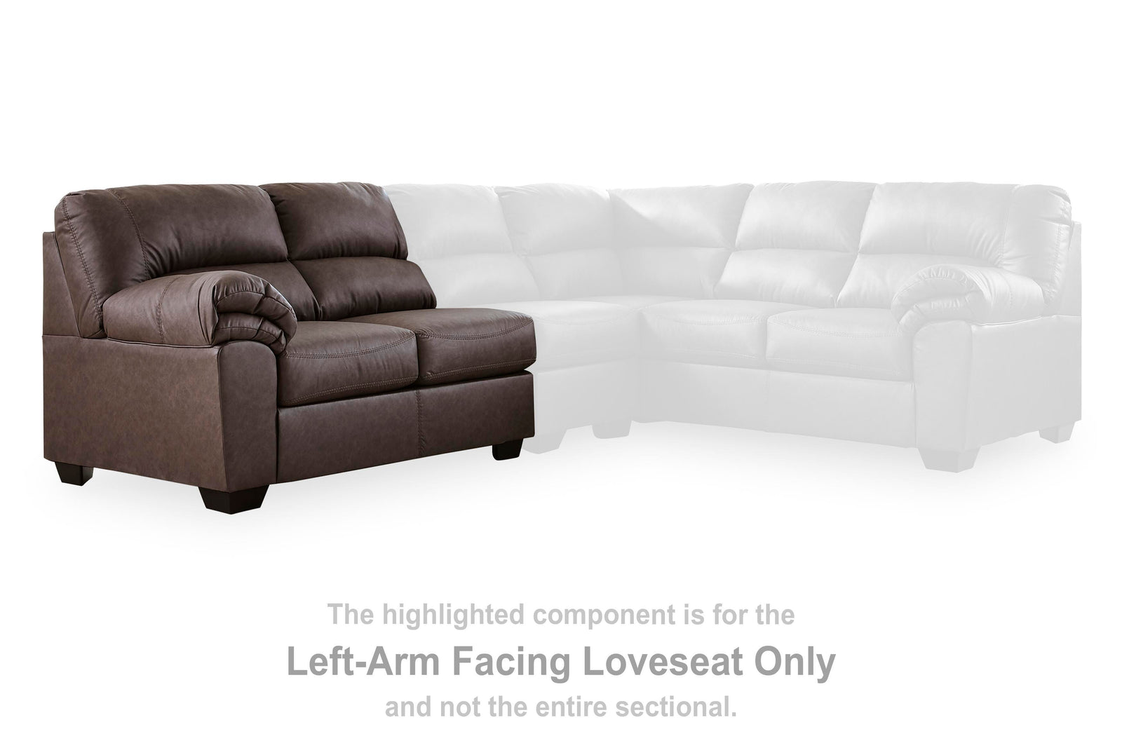 WillowBend Left-Arm Facing Loveseat - Dark Brown (2)