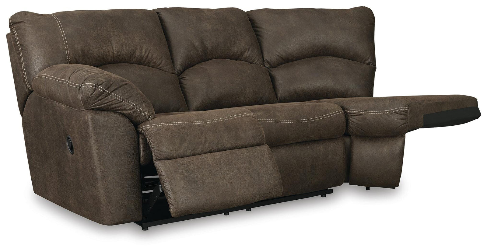 Tambo Left-Arm Facing Reclining Loveseat - Dark Brown (1)