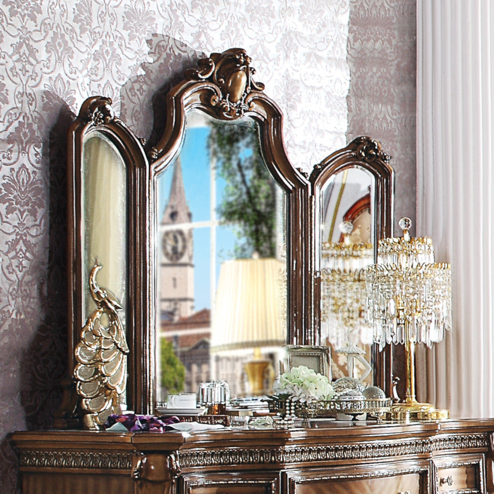 Picardy Mirror in Honey Oak Finish
