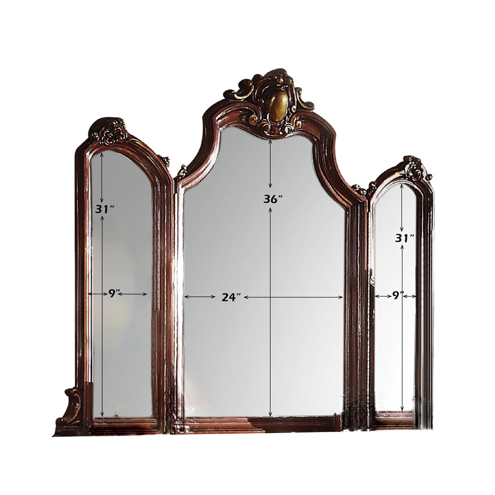 Picardy Mirror in Honey Oak Finish - dimensions