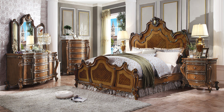 Picardy Mirror in Honey Oak Finish - lifestyle
