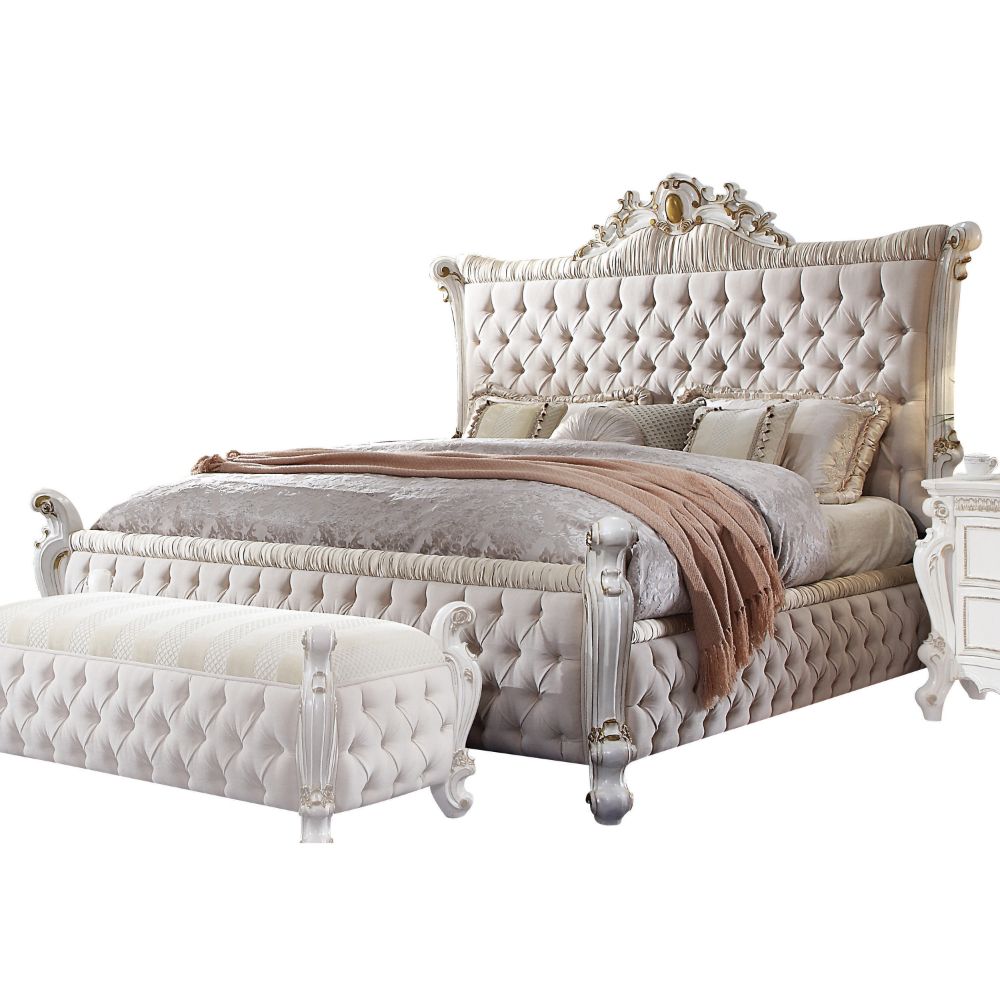 Picardy CK Bed in Fabric & Antique Pearl