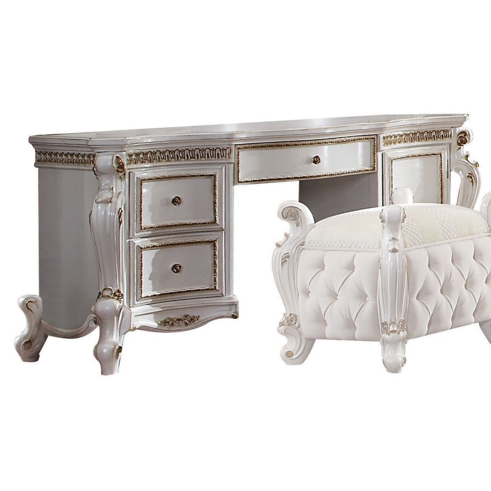 Picardy Vanity Desk in Antique Pearl