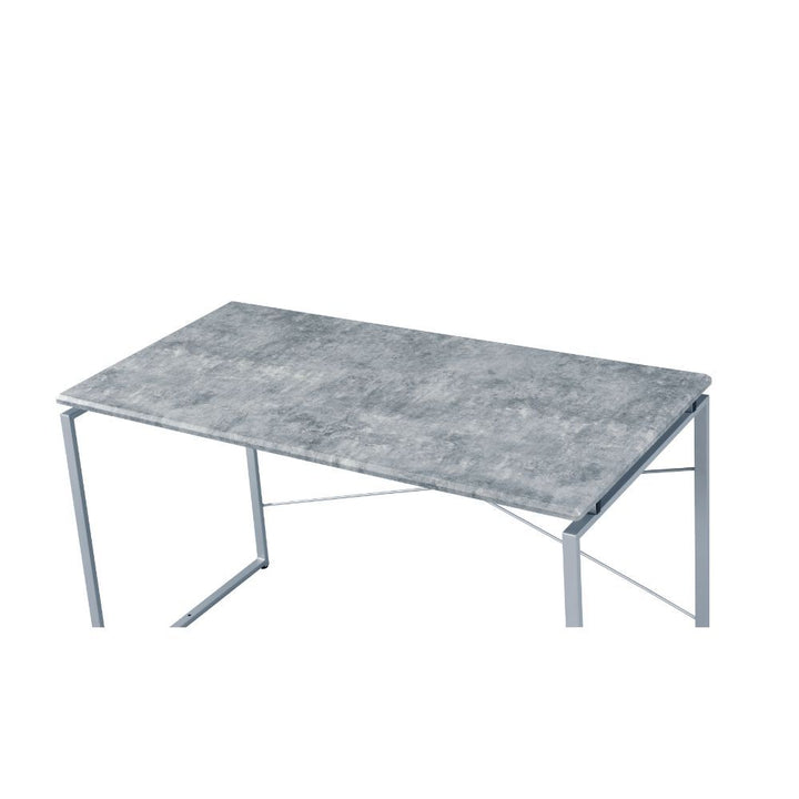 Jurgen - Writing Desk - Faux Concrete & Silver