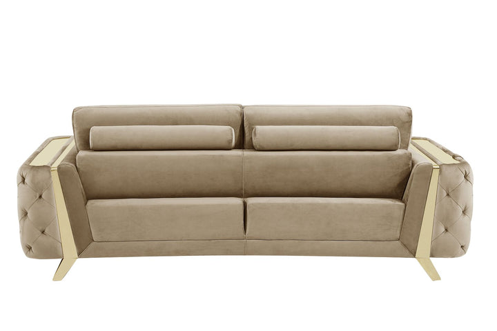DivanItalia 1051 Loveseat in Velvet Fabric - Dark Gray