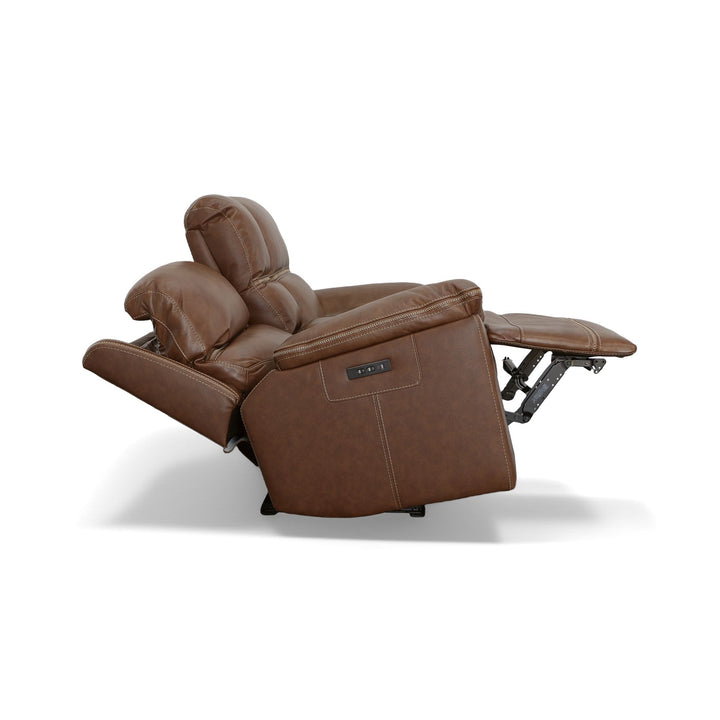 Jackson Power Reclining Loveseat With Console &amp; Power Headrests Whiskey