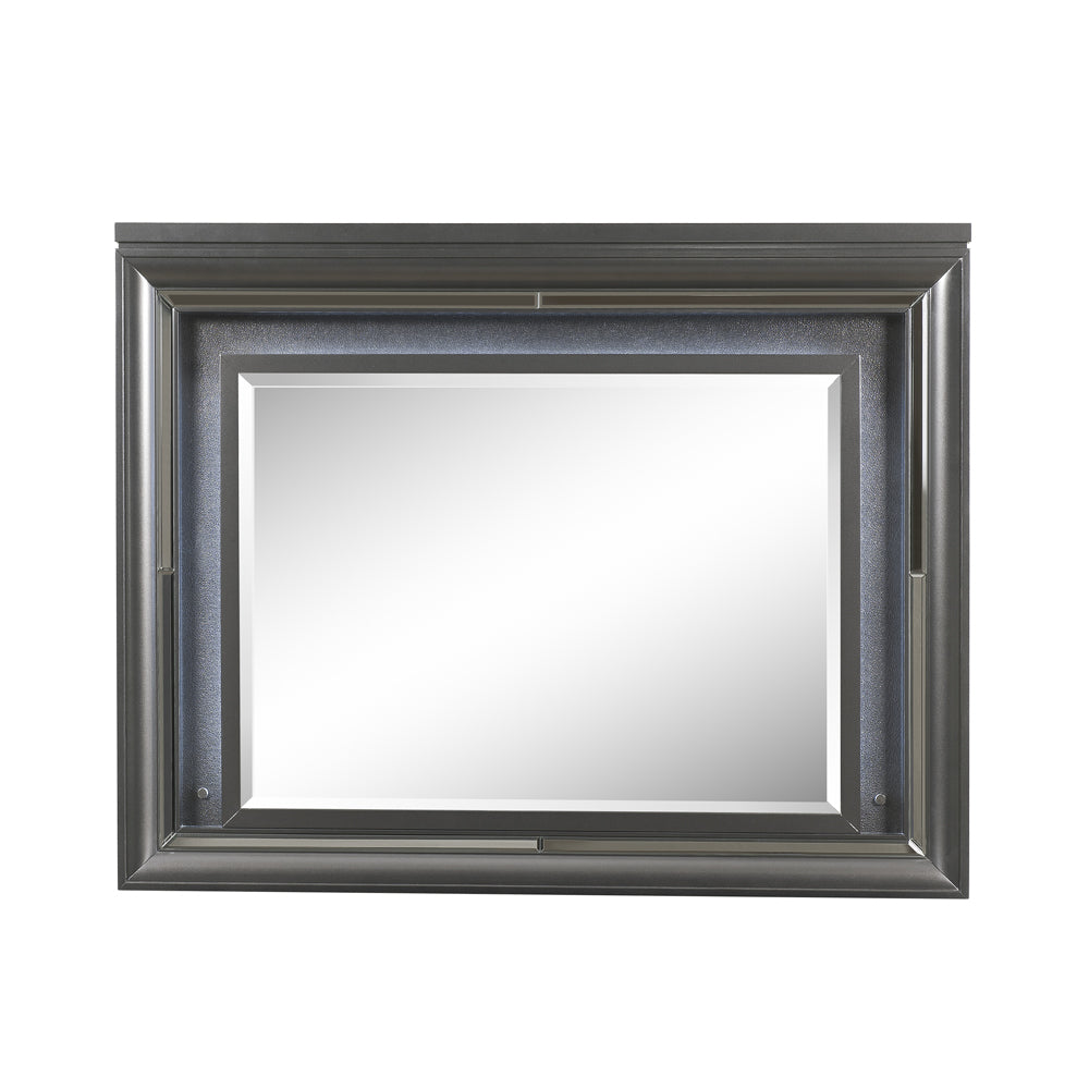 Sawyer Mirror with Led in Metallic Gray