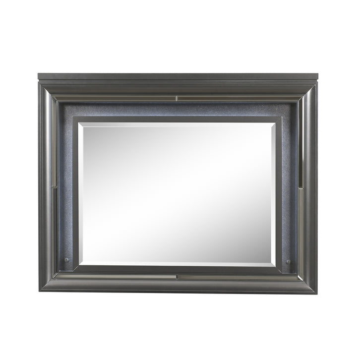Sawyer Mirror with Led in Metallic Gray