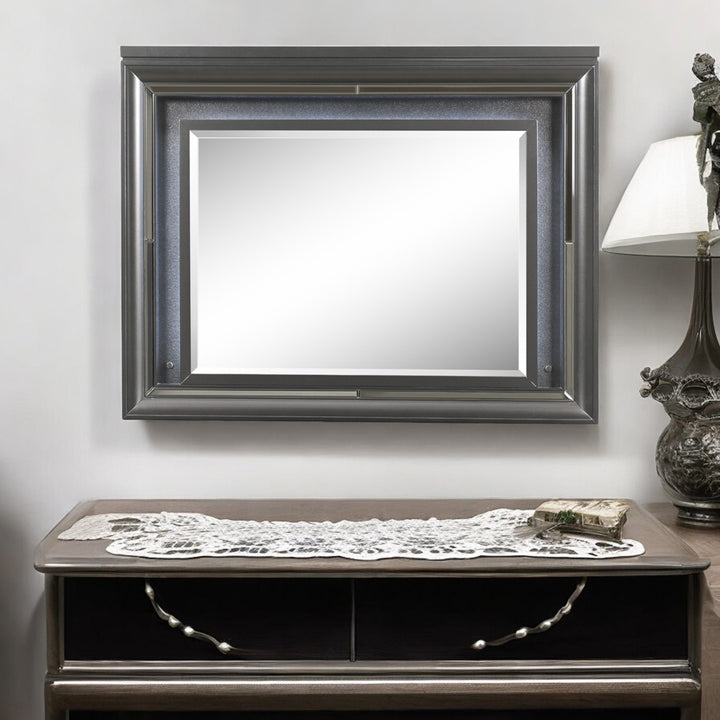 Sawyer Mirror with Led in Metallic Gray