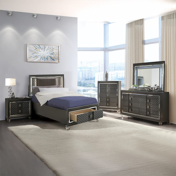 Sawyer Mirror with Led in Metallic Gray - lifestyle