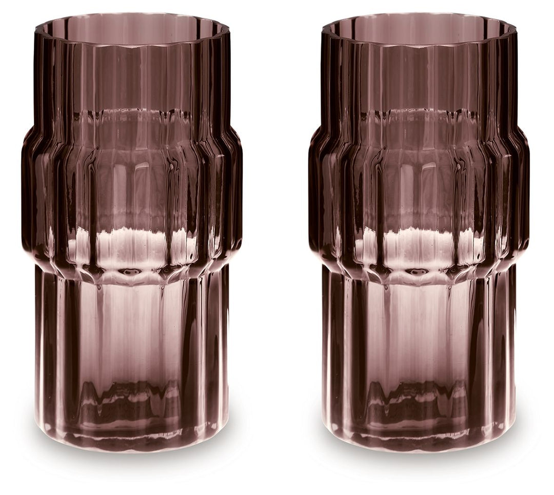 Dorlow - Vase (Set of 2) - 9.25" - Mauve