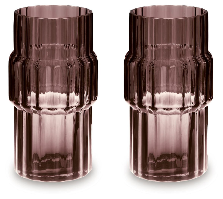 Dorlow - Vase (Set of 2) - 9.25" - Mauve