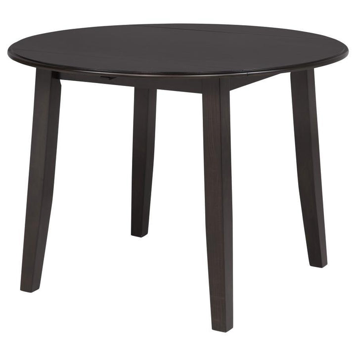 Catley - 5 Piece Round Drop Leaf Dining Table Set - Dark Coffee