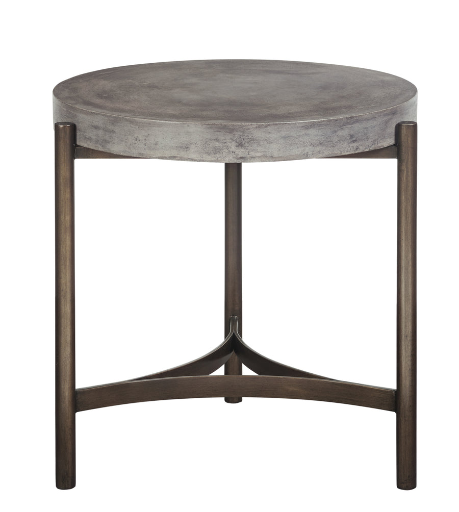 Modus Furniture A89422 Lyon Round Natural Concrete And Metal Side Table