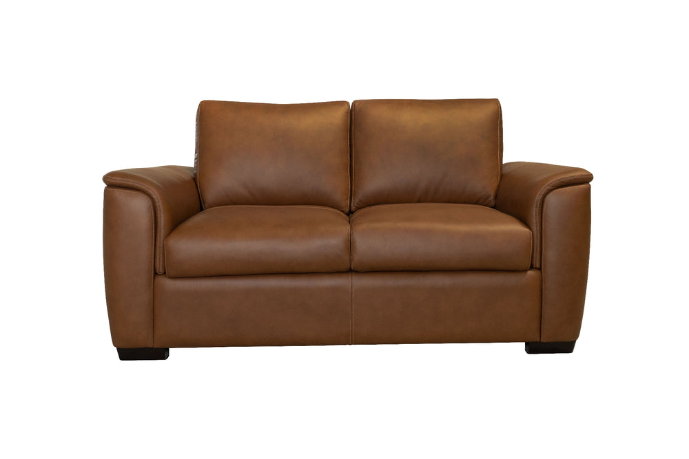 Henry Leather Loveseat in Caramel