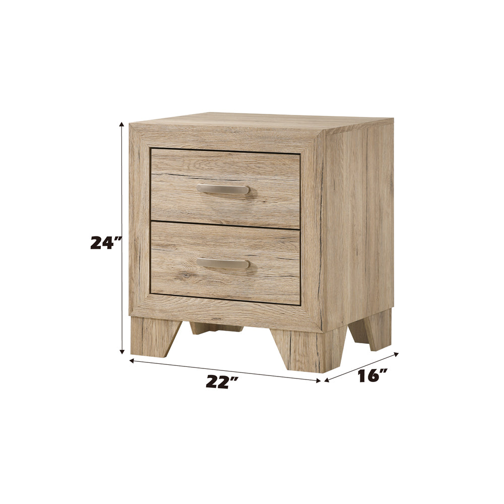Miquell Nightstand in Natural Finish - dimensions