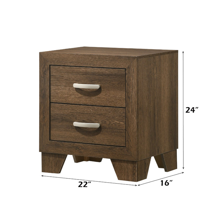 Miquell Nightstand in Oak Finish