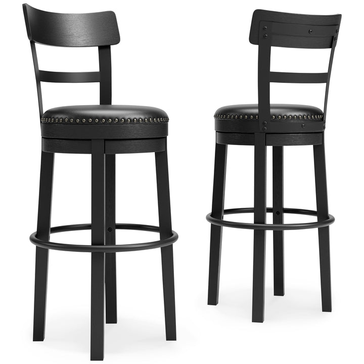 Valebeck - Tall UPH Swivel Barstool - Black