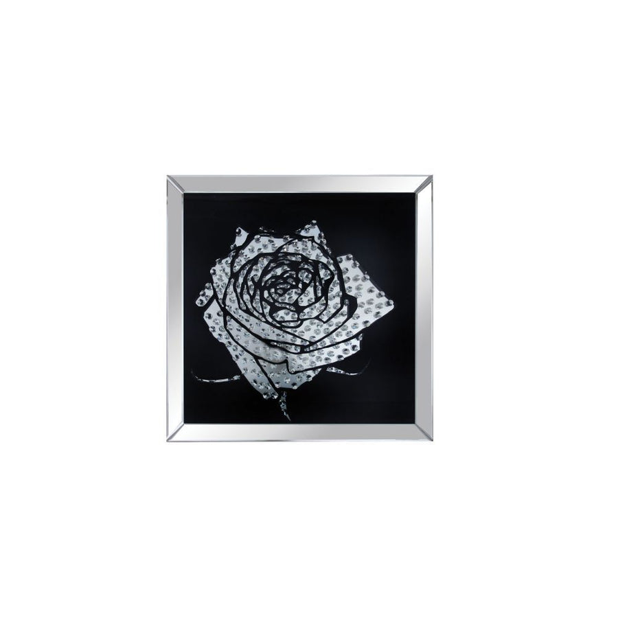 ACME Furniture Talisha Wall Art Mirrored & Faux Crystal Rose