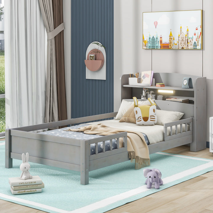 wood-twin-size-platform-bed-with-built-in-led-light-storage-headboard-and-guardrail-antique-grey
