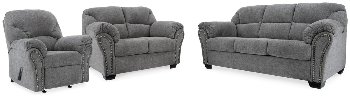 Allmaxx Sofa, Loveseat and Recliner - Pewter (1)