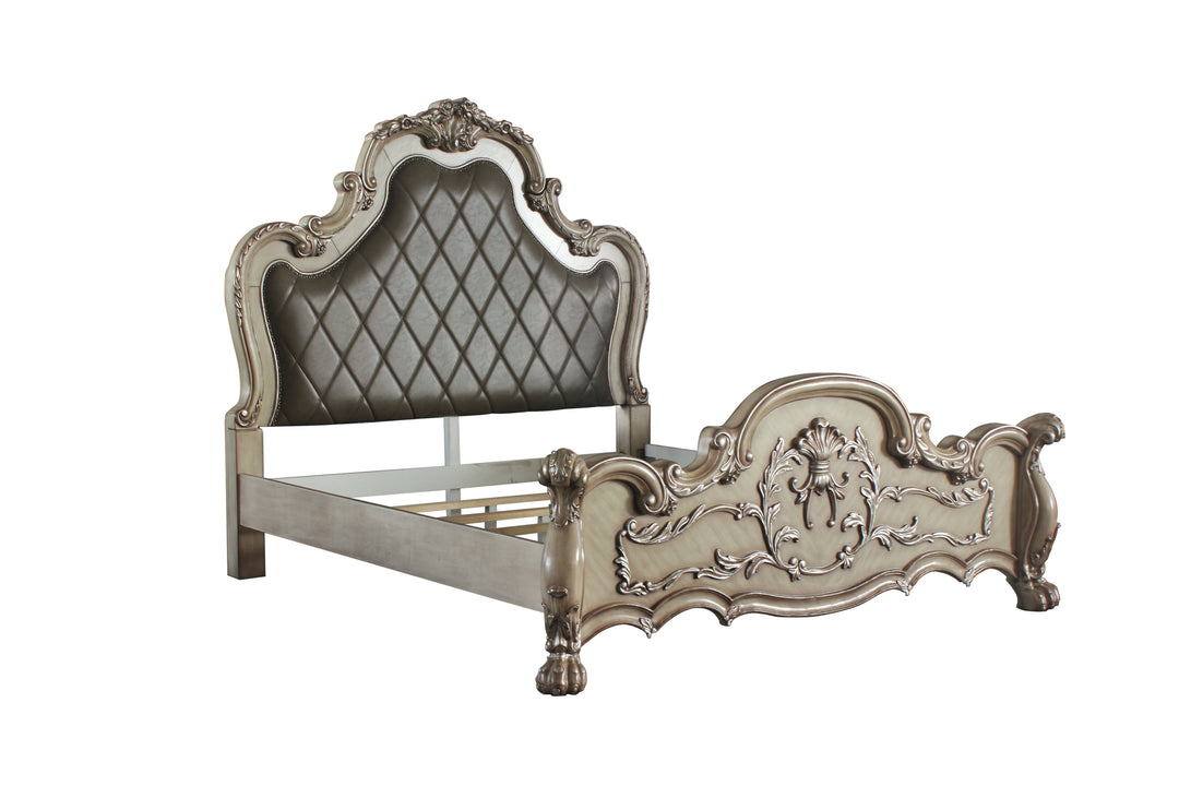 Dresden CK Bed in Leatherette & Vintage Bone White