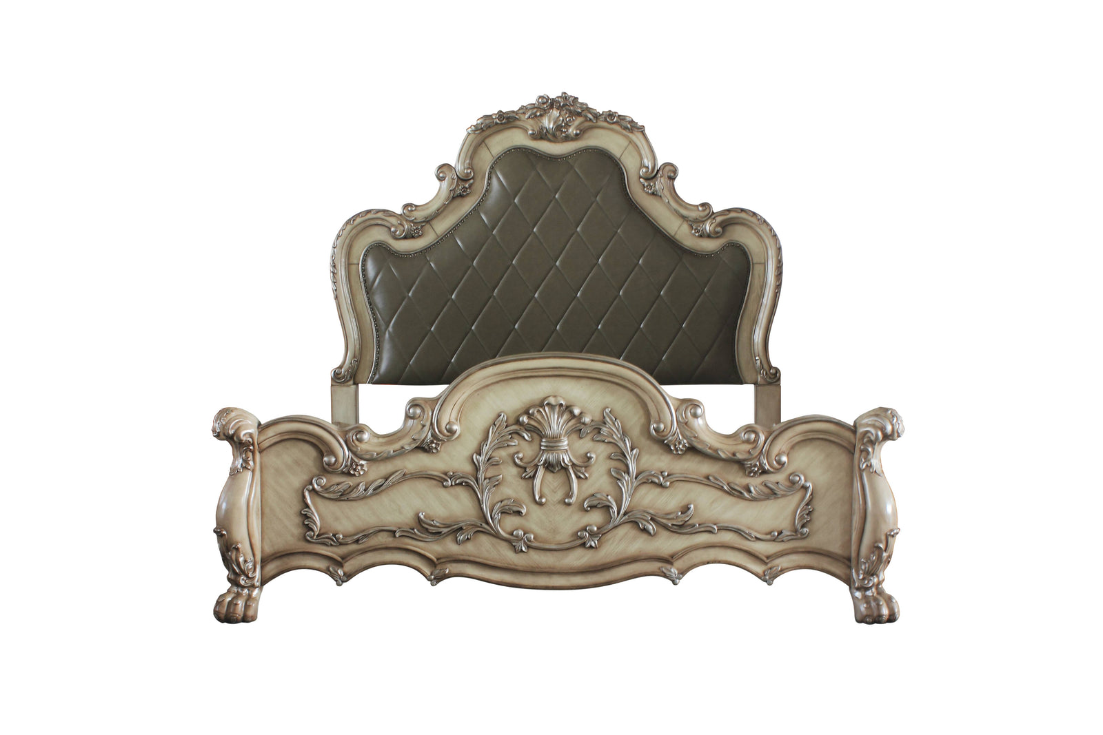 Dresden CK Bed in Leatherette & Vintage Bone White