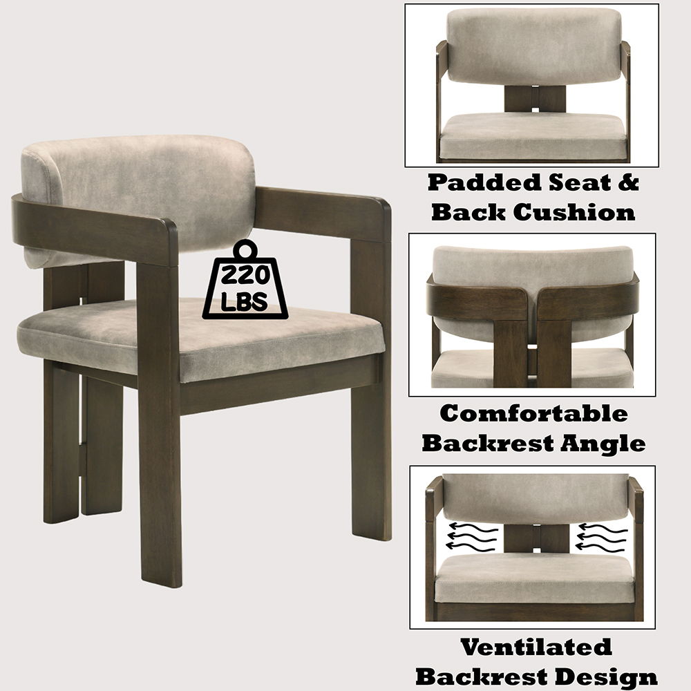 Destin - Side Chair - Light Gray Fabric & Walnut
