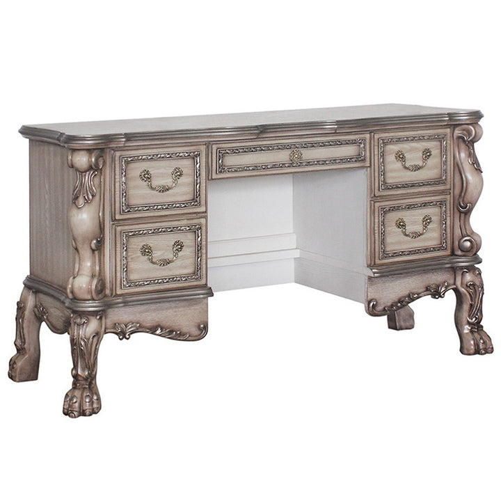 Dresden Vanity Desk in Vintage Bone White