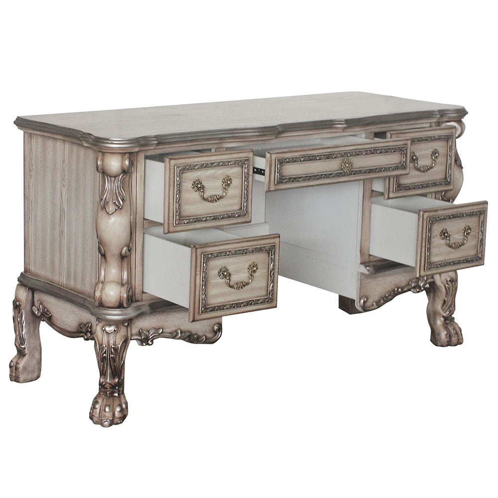 Dresden Vanity Desk in Vintage Bone White