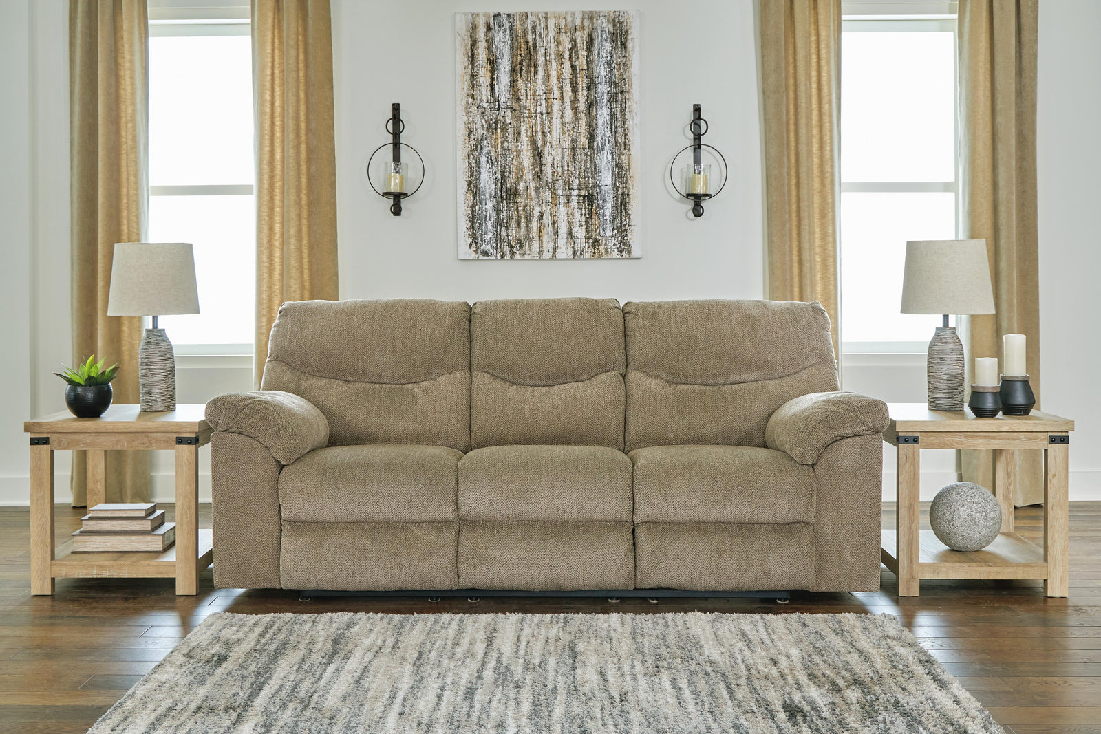 Alphons Reclining Sofa - Light Brown (2)