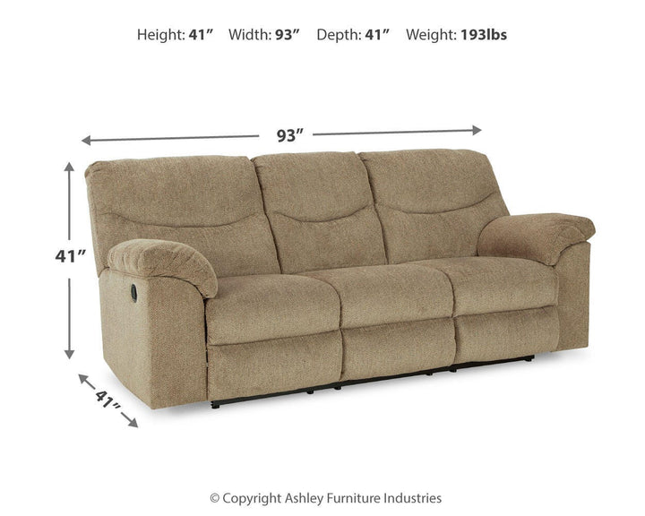 Alphons Reclining Sofa - Light Brown (9)