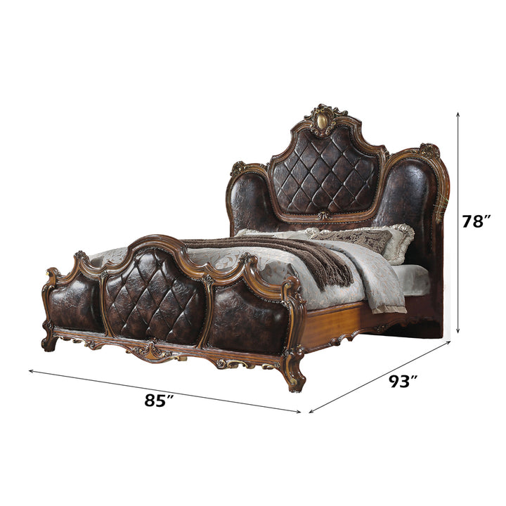 Picardy CK Bed in Leatherette &amp; Honey Oak - dimensions